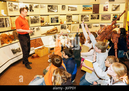 Michigan Upper Peninsula, U.P., OBEN, Lake Superior, Negaunee, Michigan Iron Industry Museum, Erbe, Bildung, Student, Klassenfahrt, Ausstellungsausstellung c Stockfoto
