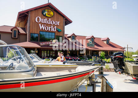 Sevierville Tennessee, Smoky Mountains, Kodak, Bass Pro Shops, Sportartikel, Erholung im Freien, Einzelhandelskette, Außenfront, Eingang, Gebäude, nam Stockfoto