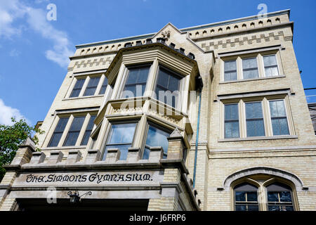 Wisconsin Kenosha County, Kenosha, Third 3. Avenue Historic District, Kemper Center, Zentrum, Simmons Gym, Gebäude, ehemalige Vorbereitungsschule für Frauen, WI0807 Stockfoto