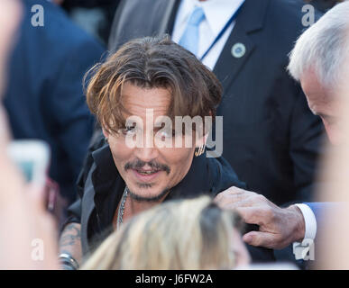 Schauspieler Johnny Depp besucht Disney's 'Pirates Caribbean: Dead Men Tell No Tales' Dolby Theater Mai 18,2017 Hollywood, Kalifornien Stockfoto