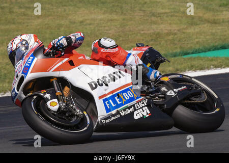 Le Mans, Frankreich. 20. Mai 2017. Andrea Dovizioso Italiens und Ducati Team in Aktion während des französischen MotoGp - Qualifying am 20. Mai 2017 in Le Mans, Frankreich. Bildnachweis: Marco Iorio/Alamy Live-Nachrichten Stockfoto