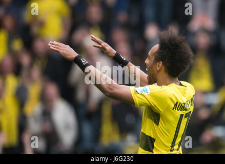 Dortmund, Deutschland. 20. Mai 2017. Dortmunder Pierre-Emerick Aubameyang gesehen in der deutschen Bundesliga-Fußballspiel zwischen Borussia Dortmund und Werder Bremen in der Signal Iduna Park in Dortmund, Deutschland, 20. Mai 2017. Foto: Bernd Thissen/Dpa/Alamy Live News Stockfoto