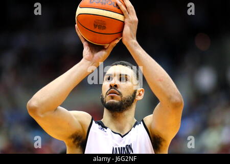 Kanagawa, Japan. 20. Mai 2017. Jeff Ayres (ALVARK) Basketball: B.LEAGUE Meisterschaft 2016 / 17 Halbfinale Spiel 2 zwischen Kawasaki Brave Thunders 77-78 Alvark Tokio im Todoroki Arena in Kanagawa, Japan. Bildnachweis: Naoki Nishimura/AFLO SPORT/Alamy Live-Nachrichten Stockfoto