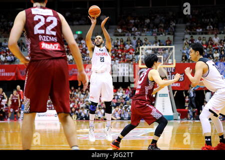 Kanagawa, Japan. 20. Mai 2017. Jeff Ayres (ALVARK) Basketball: B.LEAGUE Meisterschaft 2016 / 17 Halbfinale Spiel 2 zwischen Kawasaki Brave Thunders 77-78 Alvark Tokio im Todoroki Arena in Kanagawa, Japan. Bildnachweis: Naoki Nishimura/AFLO SPORT/Alamy Live-Nachrichten Stockfoto