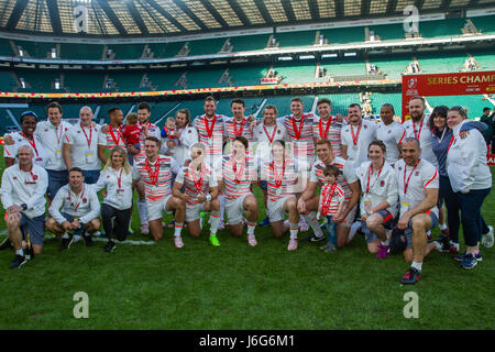 London, UK. 21. Mai 2017. England am Ende von der HSBC London Sevens World Series in Twickenham. Bildnachweis: Elsie Kibue / Alamy Live News Stockfoto