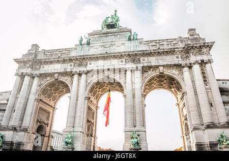 Arch Cinquantenaire in Brüssel Stockfoto