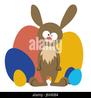 Hase Abbildung Osterei Osterhase Ei lustige Cartoon Osterhase blau Stockfoto