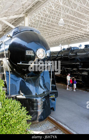 Roanoke Virginia, Virginia Museum of Transportation, Railyard, Norfolk und Western Class J 611 Dampflokomotive, Zug, Eisenbahn, Ausstellungsausstellung sammeln Stockfoto