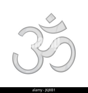 Om Zeichen Symbol, schwarz Stil Monochrom Stock Vektor