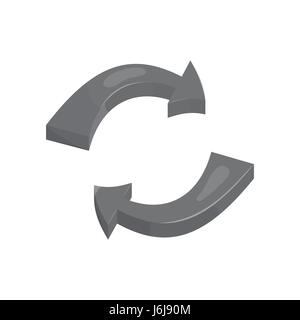 Rotations-Pfeile-Symbol, schwarz monochrome style Stock Vektor