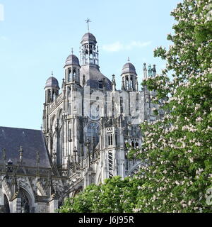 Mittelalterliche Sint-Janskathedraal (St. John's Kathedrale). Stadt Den Bosch, Brabant, Niederlande, vom Paradeplatz gesehen. Brabantine gotischen Stil Stockfoto