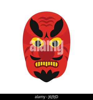 Hannya Maskensymbol, flachen Stil Stock Vektor