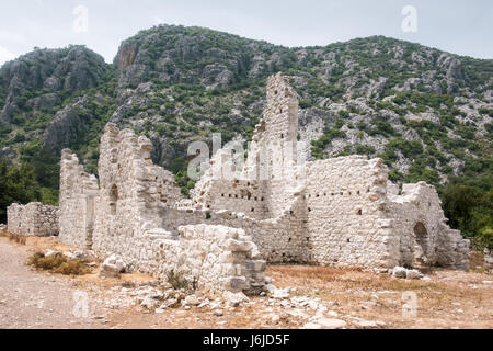 Olympos Ruines in Cirali, Kemer, Türkei. Stockfoto