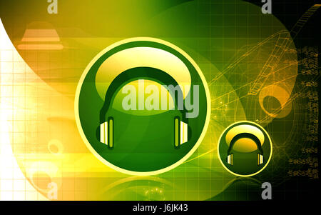 Musik-Sound rund um Symbol-Tasten Schlüssel Emblem Abbildung Studioalbum Stockfoto