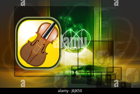 Game-Turnier spielen spielt Gitarre Geige Symbolschaltflächen Bogen Geige gespielt Stockfoto