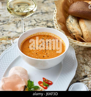 Peranakan Cuisine. Singapur Laksa Suppe Stockfoto