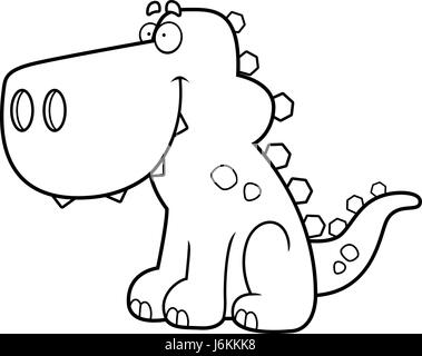 Ein glückliches Cartoon Dinosaurier lächelnd. Stock Vektor