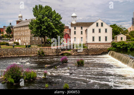 Die slater Mühle in Pawtucket, RI - der Geburtsort der Amerikanischen Industriellen Revolution Stockfoto