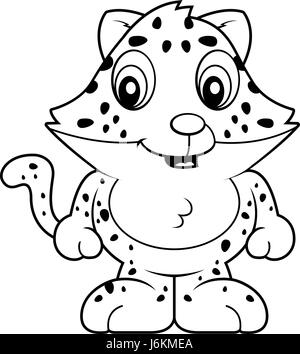 Ein Cartoon Baby Jaguar Cub, lächelnd und glücklich. Stock Vektor