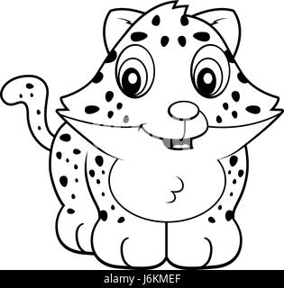 Ein glückliches Cartoon Baby Jaguar junges Lächeln auf den Lippen. Stock Vektor