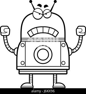 Eine Karikatur Illustration eines roten Roboter suchen Sie wütend. Stock Vektor