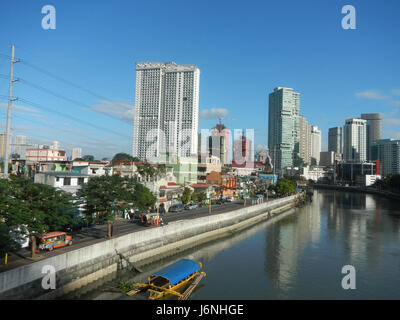 09637 Makati Stadt Mandaluyong City Bridge Hulo Mini Park Pasig Marikina Fluss Kanal 08 Stockfoto