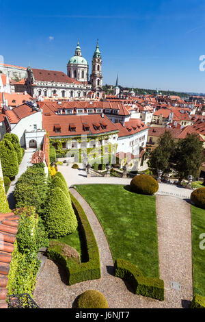 Prager Gärten, eine der schönsten barocken Gärten in Prag, Vrtba Garten, Mala Strana, Tschechische Republik, Europa Stockfoto