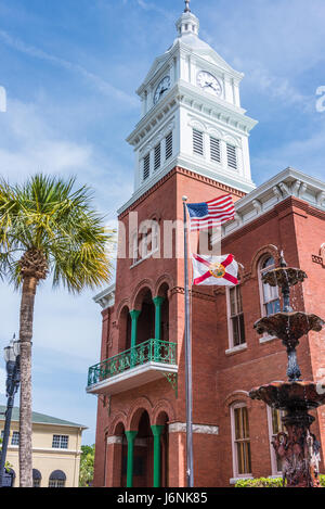 Das historische Gerichtsgebäude von Nassau County in Fernandina Beach, Florida, auf Amelia Island. (USA) Stockfoto