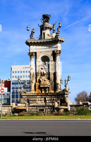 Placa Espanya Brunnen, Barcelona, Katalonien, Spanien Stockfoto