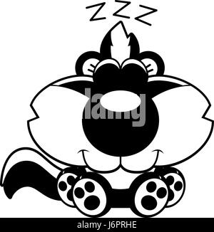 Eine Karikatur Illustration ein Stinktier ein Nickerchen. Stock Vektor