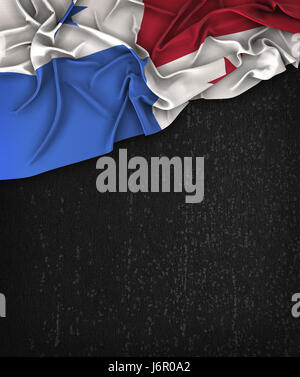 Panama Flagge Vintage auf eine Grunge schwarze Tafel mit Platz für Text Stockfoto