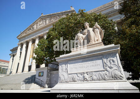 Vormundschaft-Skulptur von James Earle Fraser außerhalb USA Archive erstellen Washington DC USA Stockfoto