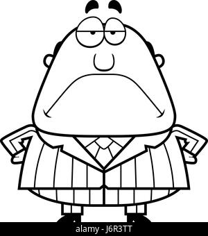 Ein Cartoon-Chef mit einem mürrischen Ausdruck. Stock Vektor