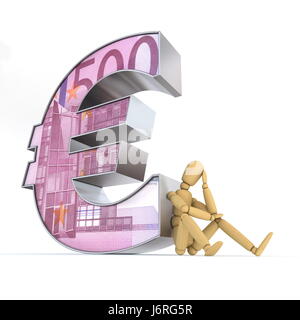 Währung Euro depressive denken Piktogramm Symbol Piktogramm Handel Symbol Zeichen Stockfoto