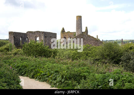 Reste von Süden Wheal Frances Zinnmine, Cornwall Stockfoto