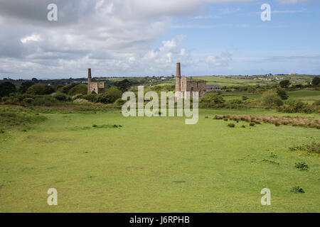 Stillgelegten Zinngruben Cornwalls große flache Lode unterwegs Stockfoto