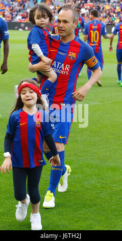 Andres Inista während der spanischen La Liga-Fußball-match zwischen FC Barcelona und Eibar am Stadion Camp Nou in Barcelona, Spanien, Sonntag, 21. Mai 2017. Stockfoto