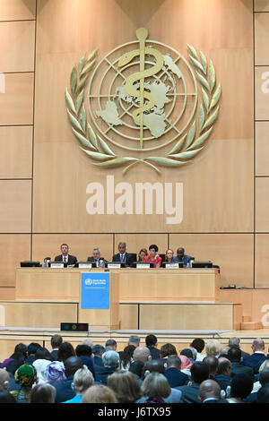 (170522) - Genf, 22. Mai 2017 (Xinhua)--Foto am 22. Mai 2017 zeigt die Eröffnung des 70. World Health Assembly in Genf. (Xinhua/Alain Grosclaude) (Dtf) Stockfoto