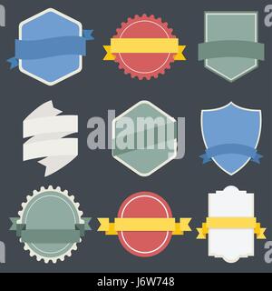 Gemischten Gruppe von Abzeichen Emblem Aufkleber Icon Illustration Vektor Stock Vektor