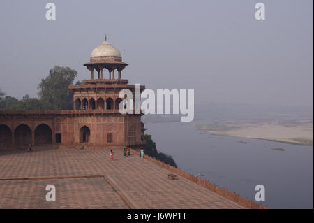 Anbau von roten Sandstein des Taj mahal Stockfoto