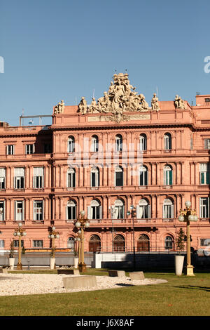 La Casa Rosada. Rückansicht der Präsidenten executive Mansion in Buenos Aires, Argentinien. Stockfoto