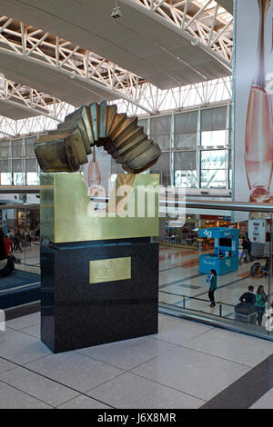 Ministro Pistarini International Airport oder Ezeiza International Airport, Kunst-Anzeige. Stockfoto