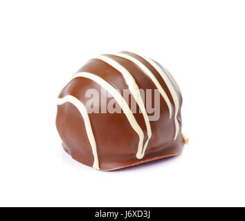 Schokolade Maskenball auf weißem Hintergrund, Schokoladen Donuts isoliert Stockfoto