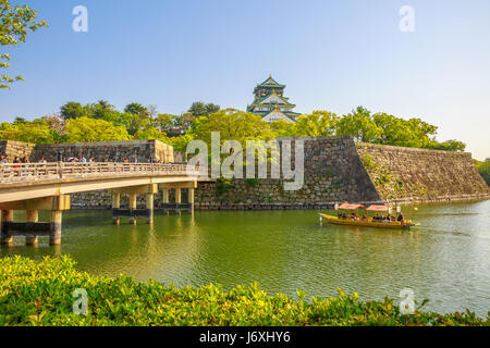 Osaka Castle Tourenboot Stockfoto