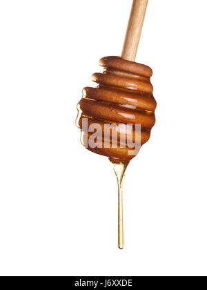 Lebensmittel Nahrungsmittel goldenen Tropfen Bio Dipper Sirup Honig Tropf Tropfen sickern triefend Stockfoto