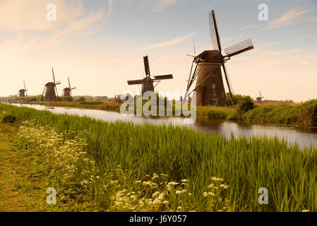 KINDERDIJK, Niederlande - 14. Mai 2017: Ist eine niederländische Stadt, gelegen in der Provinz Süd-Holland in den Niederlanden Kinderdijk ist weltweit bekannt dafür Stockfoto