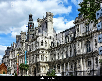 Rathaus - Hotel de Ville in Paris, Frankreich Stockfoto