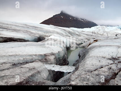 Harpunen Sie in Svinafellsjokull Gletscher, Hornafjördur, Island Stockfoto