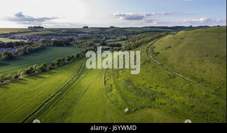 Battlesbury Eisenzeit Wallburg in der Nähe von Warminster, Wiltshire, UK Stockfoto