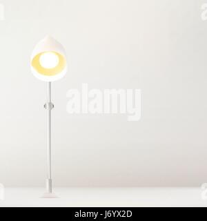 Arbeiten, Tisch und Lampe mit weißen Wand, Vektor, Abbildung Stock Vektor